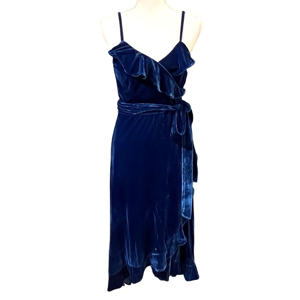 BCBGeneration Womens Whimsigoth Velvet Cocktail Wrap Dress Size L Event Party